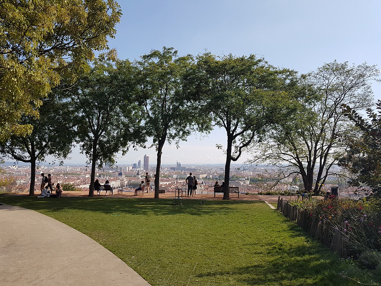 Panoramic view of Lyon and trees