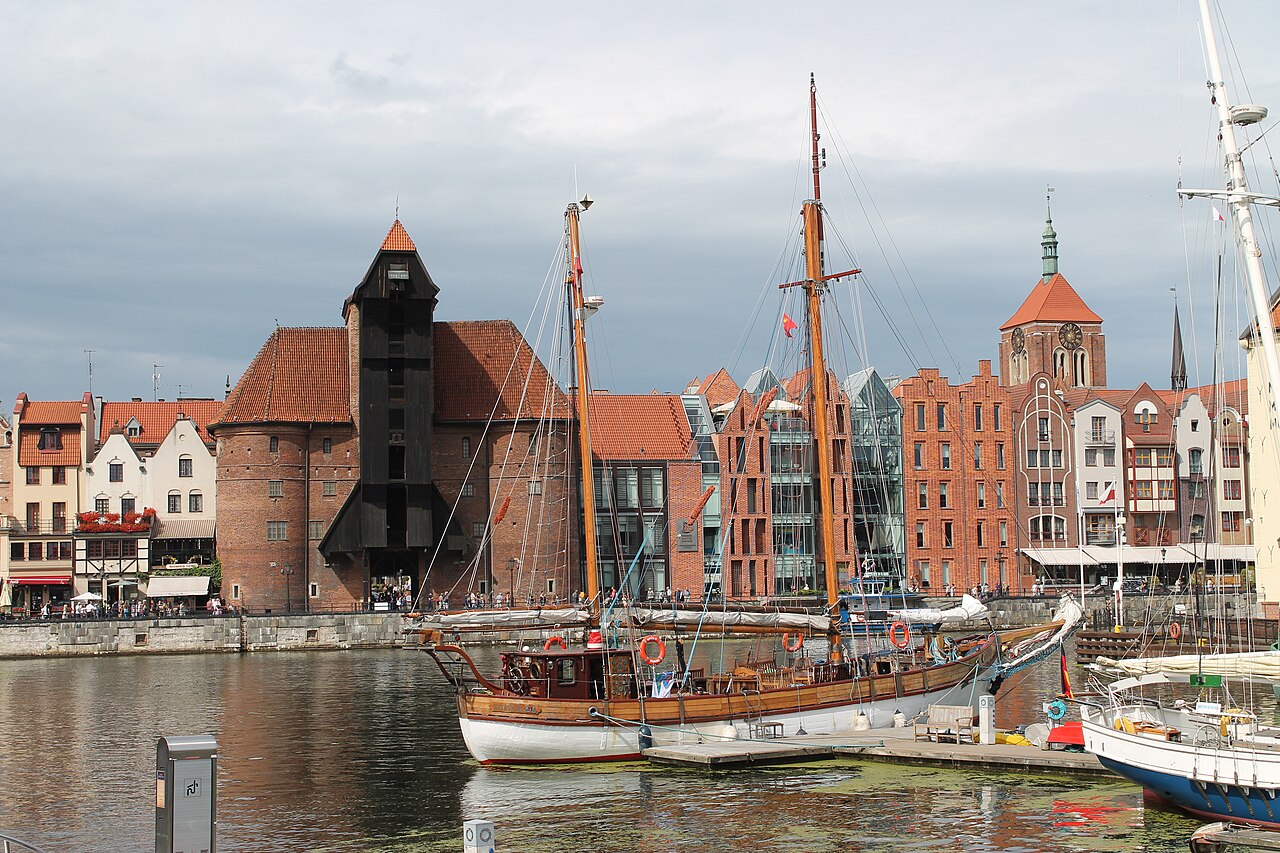 Boats and crane in Gdansk