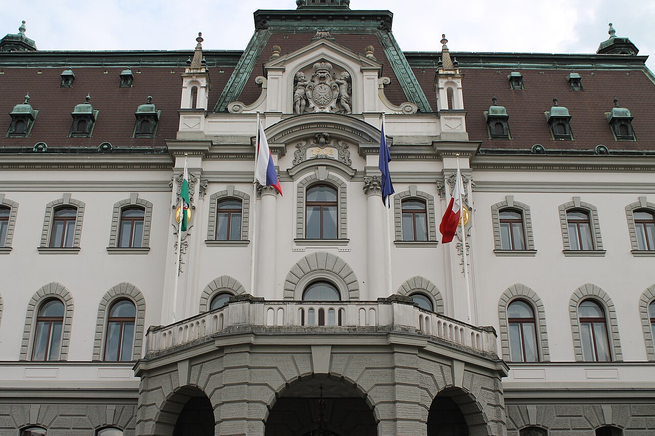 Front facade of the University of Ljubljana Administration Building