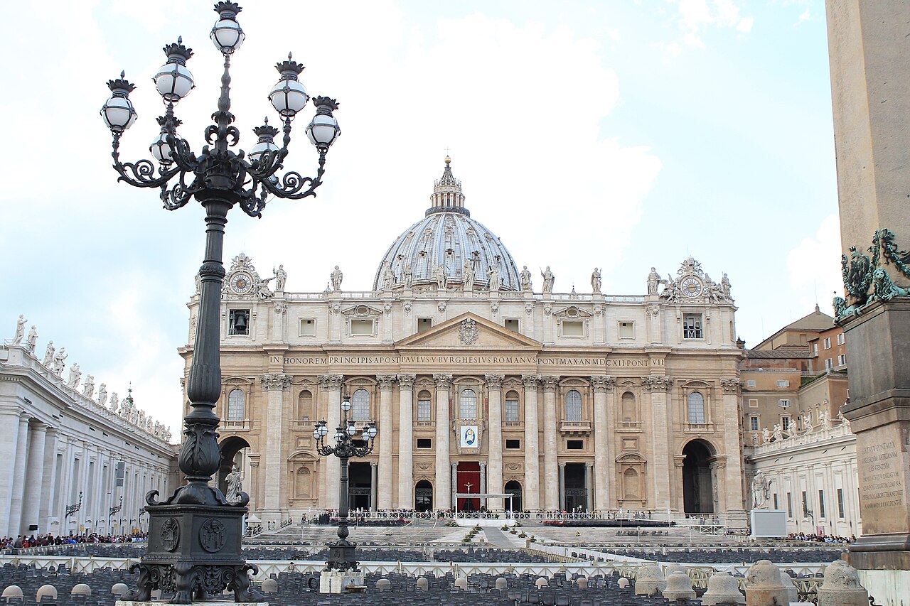 Lights in front of Saint Peter's Basilica, Vatican